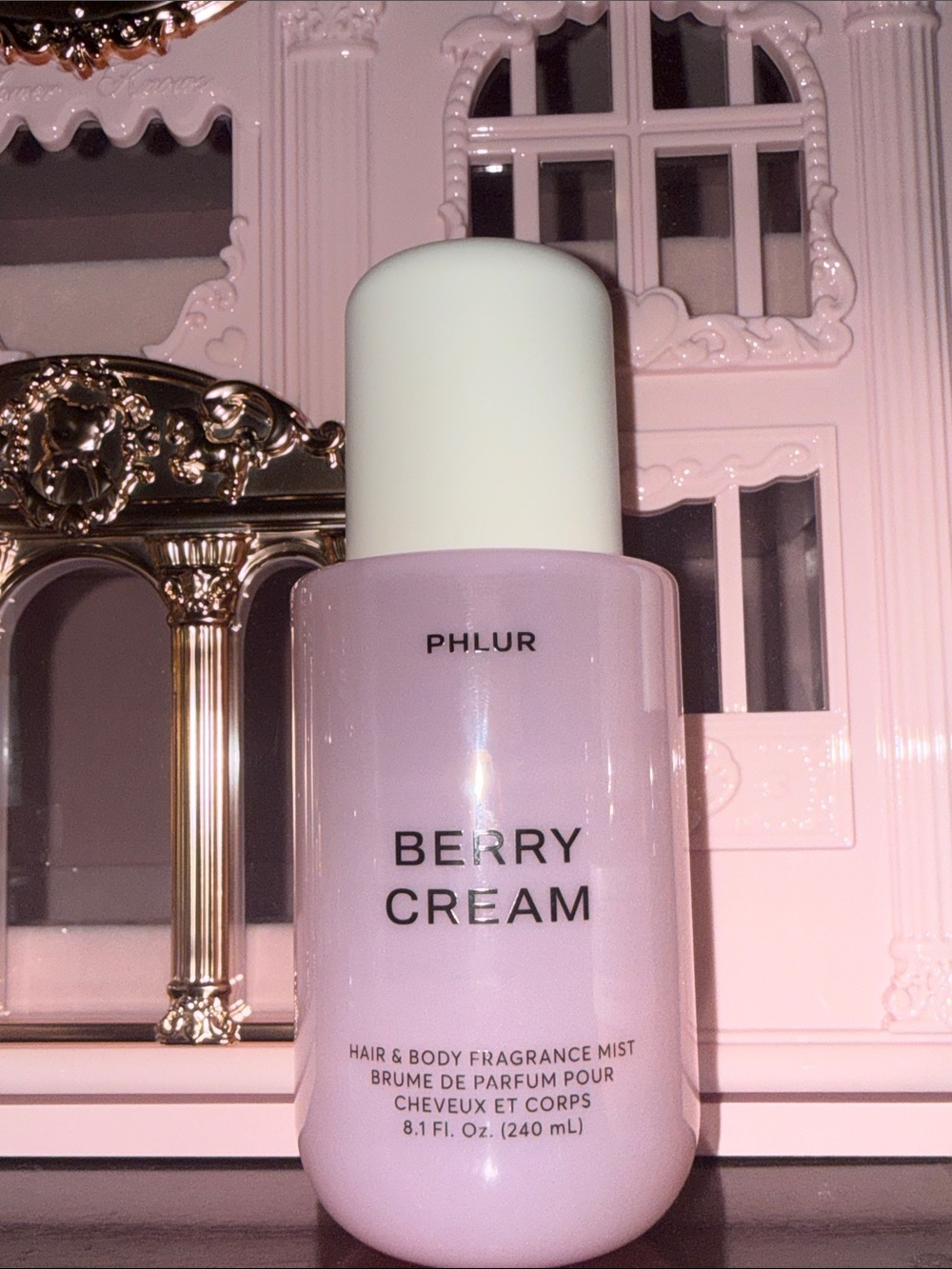 PHLUR Berry Cream Hair & Body Fragrance Mist — Soft Lavender Pink